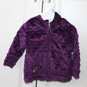 Little Lime Minky Dot Bubble Zip up Hoodie Purple